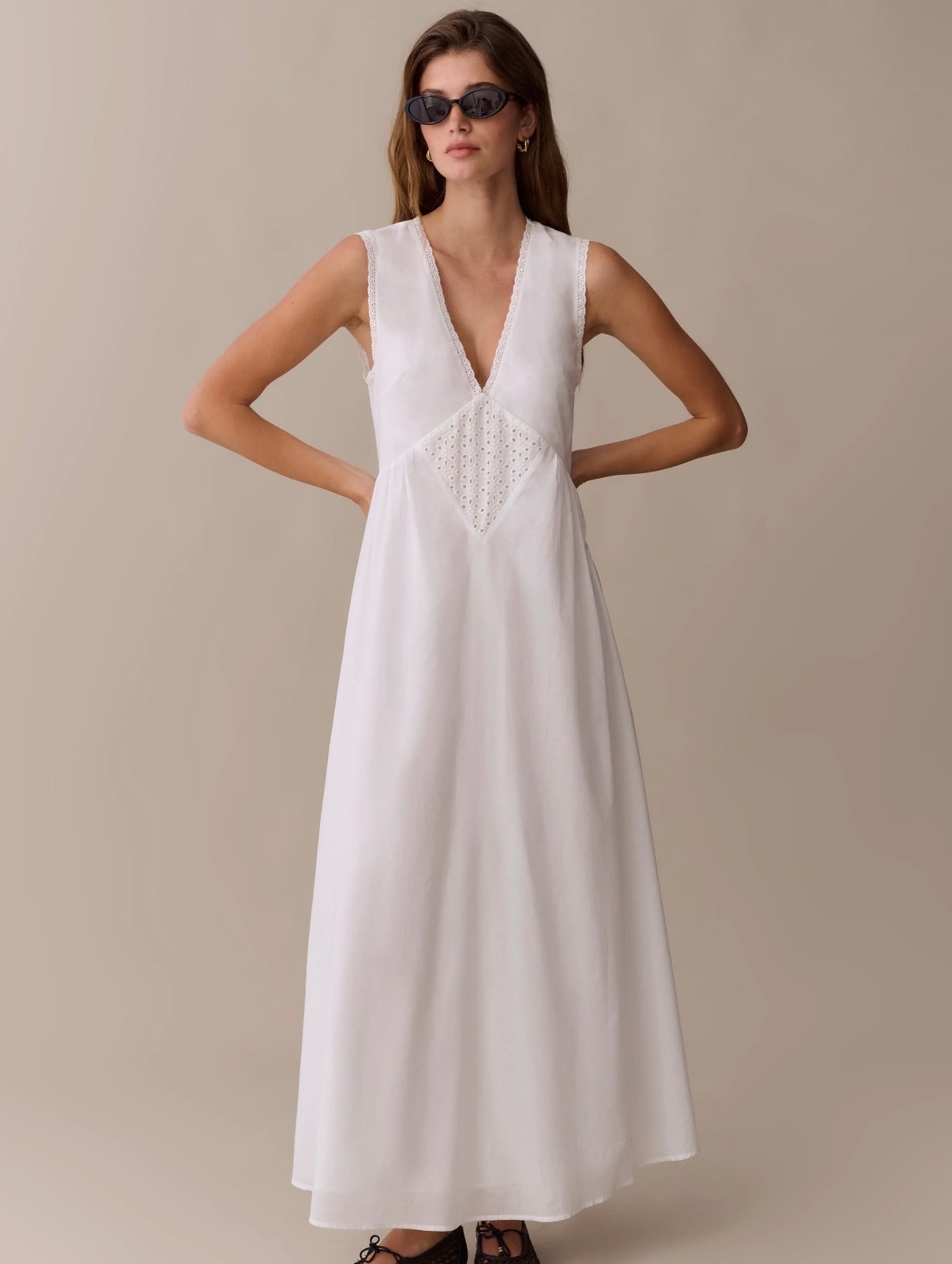 New Kourt White Sonnet Dress Size M 100% Cotton $172